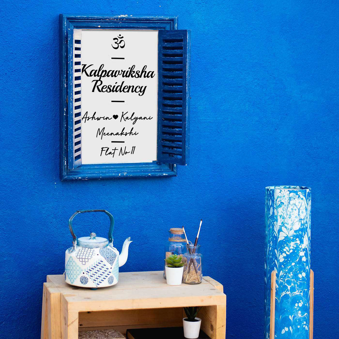 16x22 in | Rectangle Vintage Window Personalised Distress Finish Pine Wood Nameplate