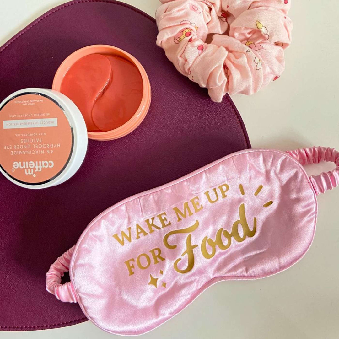 Customized Handmade Printed Foodie Theme Satin Eye Mask