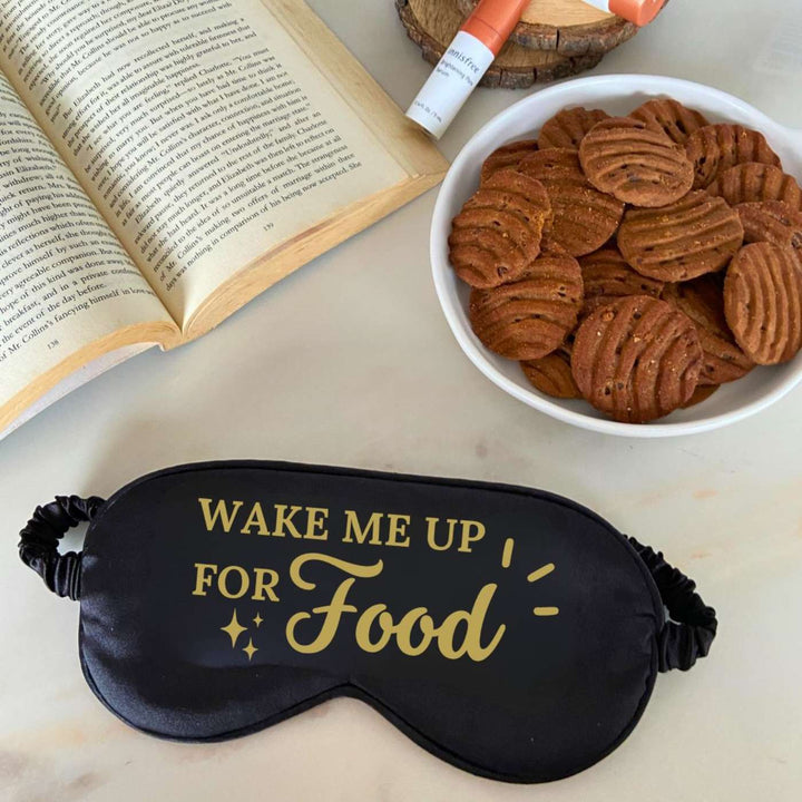 Customized Handmade Printed Foodie Theme Satin Eye Mask