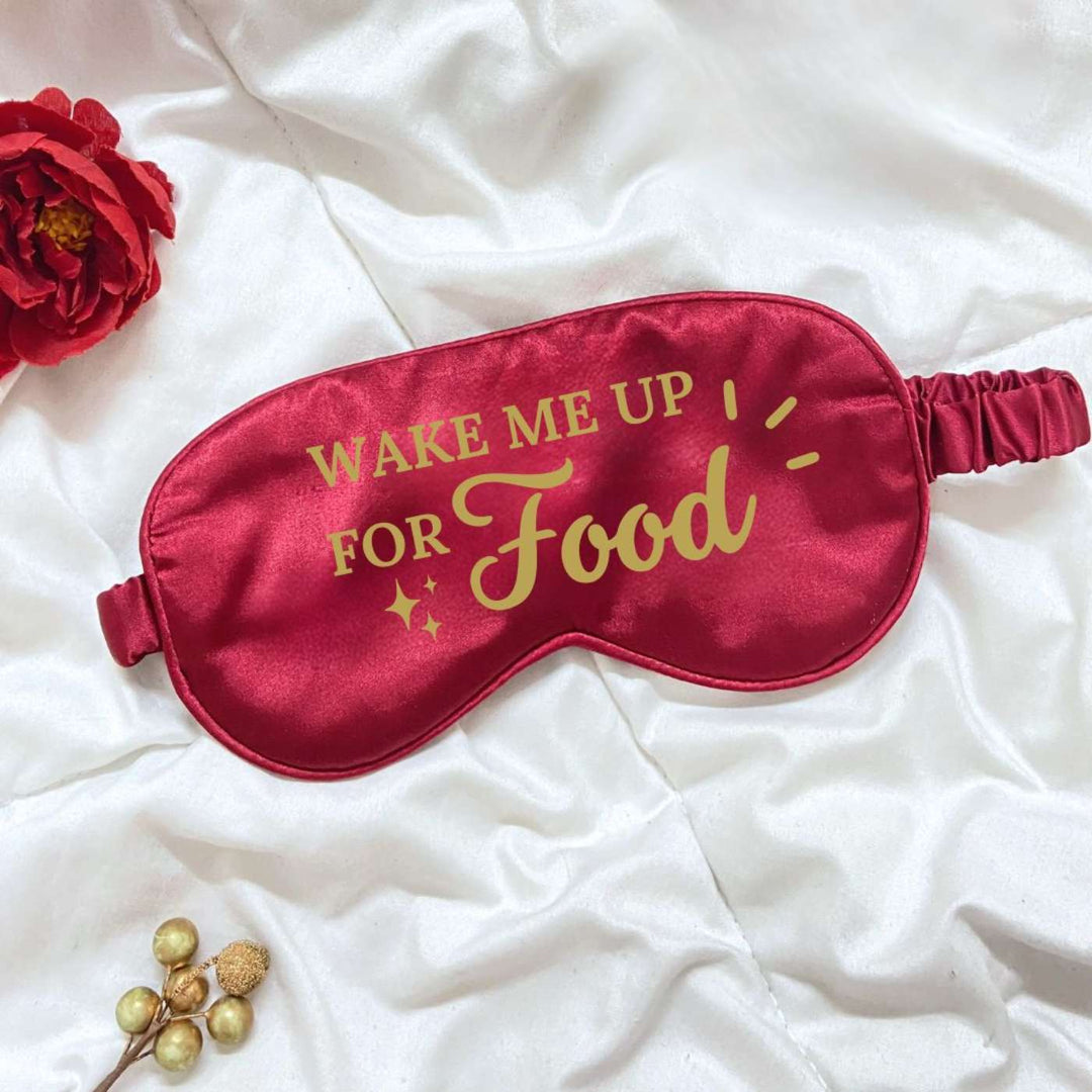Customized Handmade Printed Foodie Theme Satin Eye Mask
