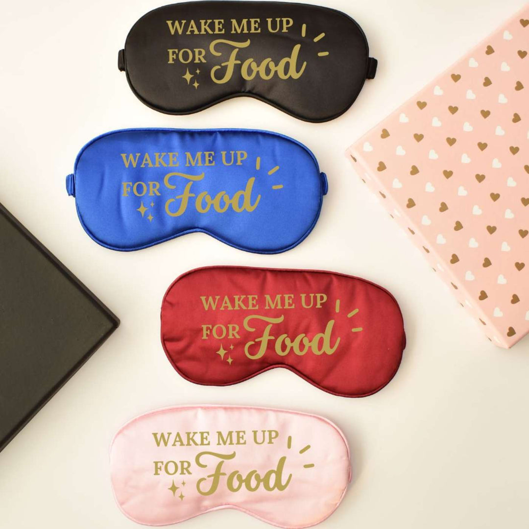Customized Handmade Printed Foodie Theme Satin Eye Mask