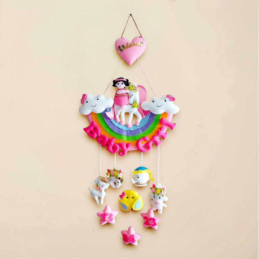Personalized Baby Girl Theme Felt Kids Name Plate