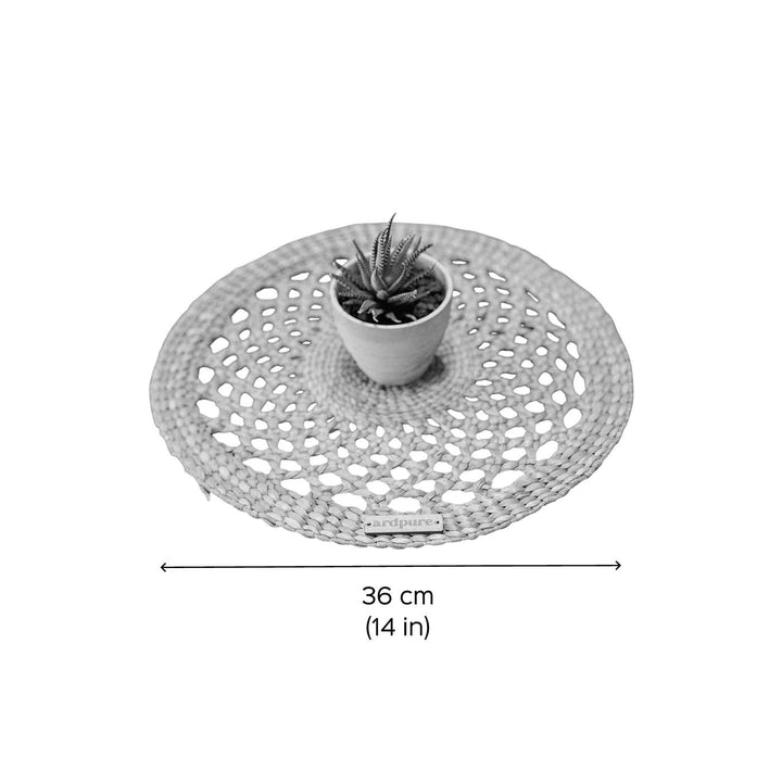 Handmade Knotted Water Hyacinth Table Mat | Set Of 2