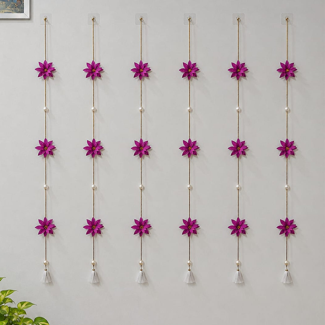 2 pc | Handmade Water Lily Ambal Upcycled Areca Nut Wall Hanging