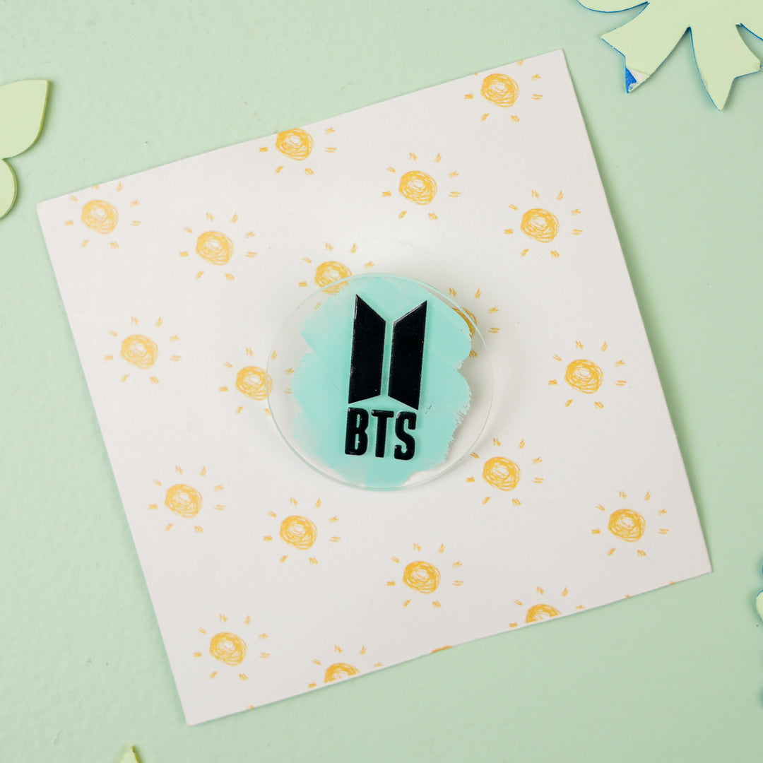 Handmade Reusable Green Bts Army Acrylic Brooch