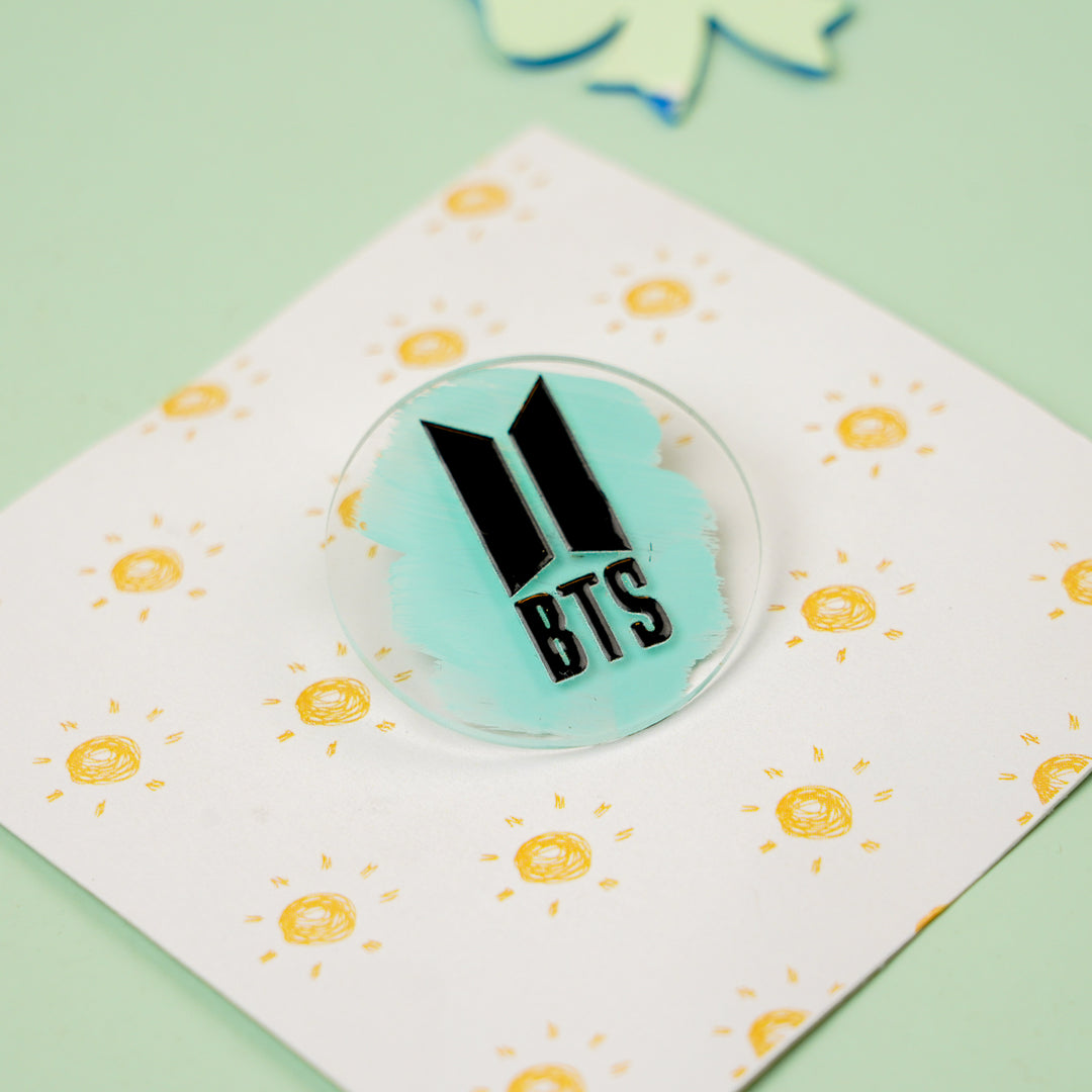 Handmade Reusable Green Bts Army Acrylic Brooch
