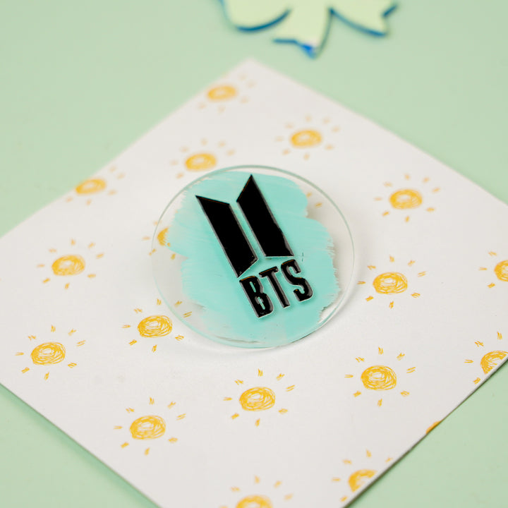 Handmade Reusable Green Bts Army Acrylic Brooch