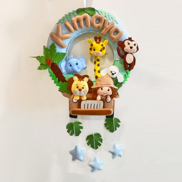 Personalized Kids Theme Felt Hoop Name Plate 10 - Personalized Name on Hanging Decor