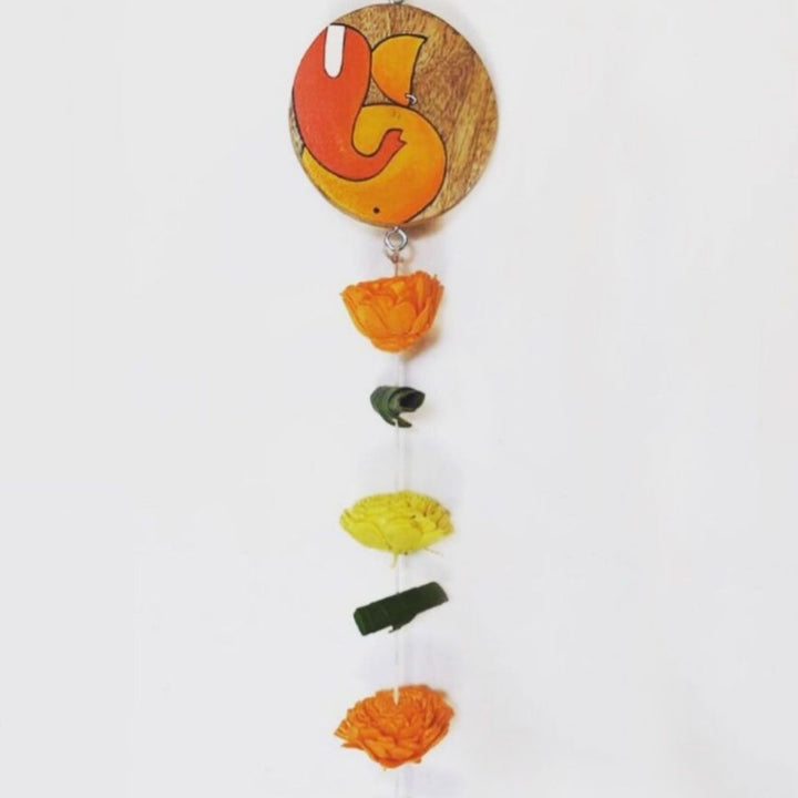 2 Pc | Eco-friendly Festive Ganesha Hanging with Shola Wood