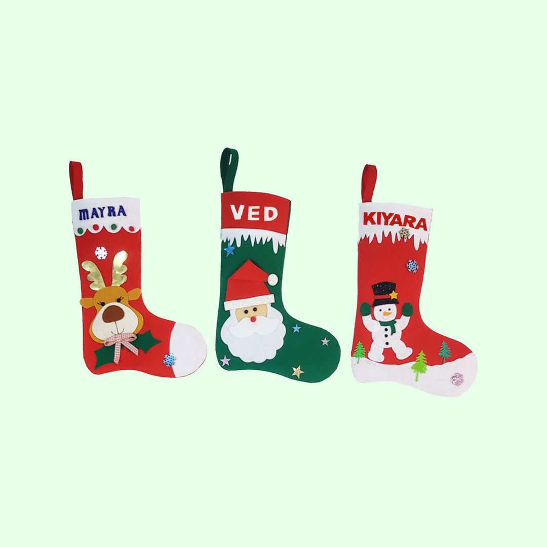 Personalized X Large Assorted Felt Stocking For Christmas Decoration | Set Of 3