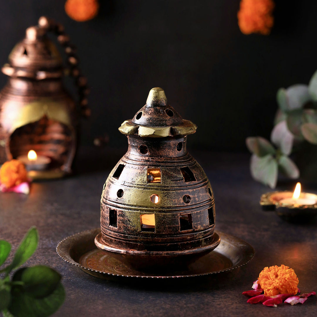 Handmade Festive Terracotta Tealight Holder