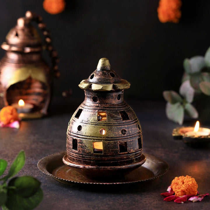 Handmade Festive Terracotta Tealight Holder