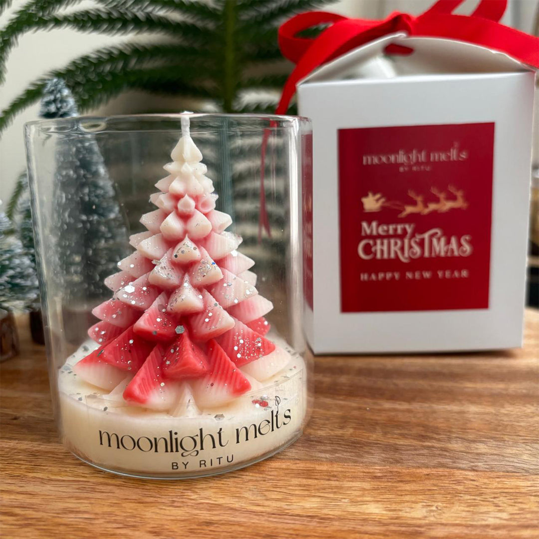 Handmade Christmas Tree Theme Soy Wax Jar Candle