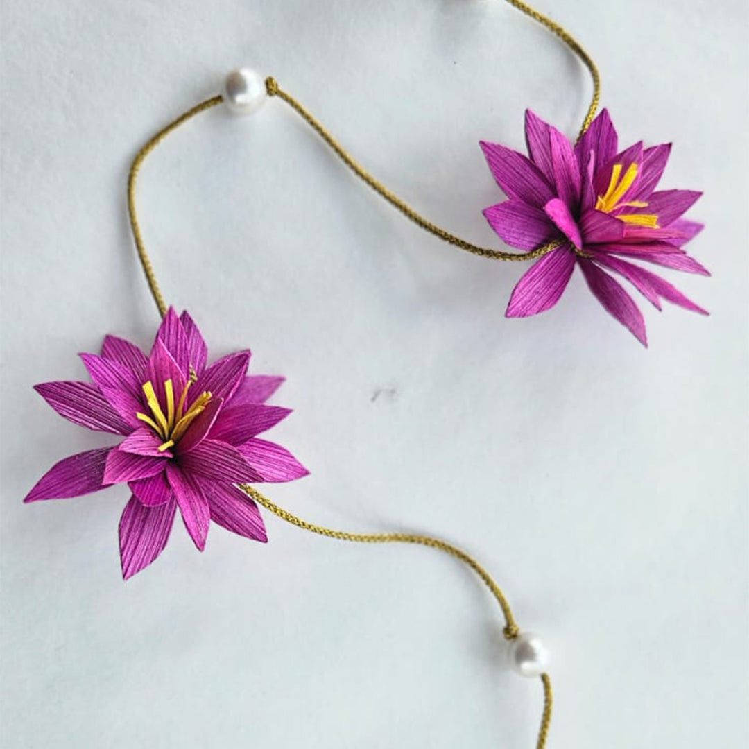 2 pc | Handmade Water Lily Ambal Upcycled Areca Nut Wall Hanging