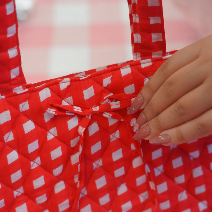 "Belle" Flat Tote Bag With Bow Detail & Magnetic Closure For Women | Broad Stripes