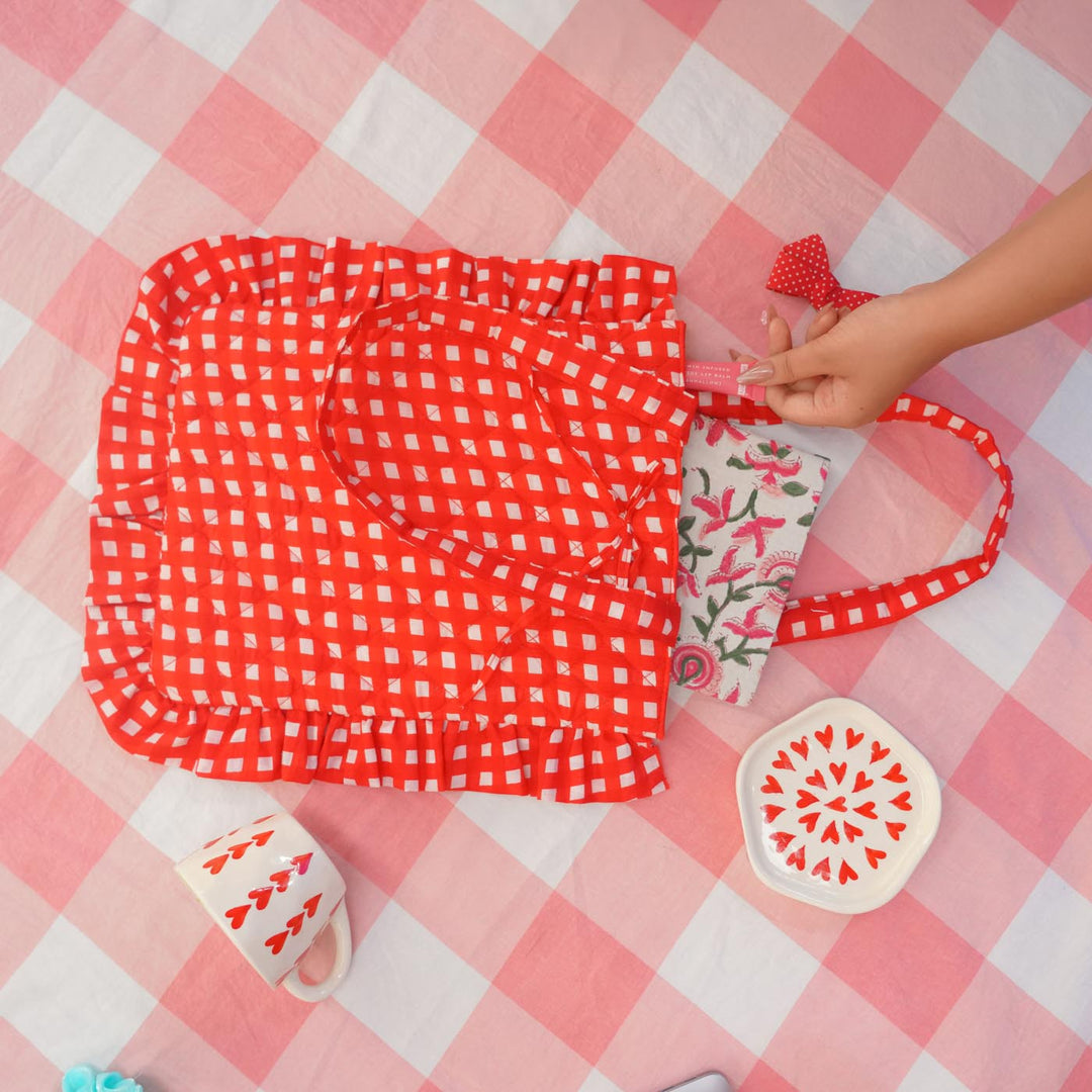 "Belle" Flat Tote Bag With Bow Detail & Magnetic Closure For Women | Broad Stripes