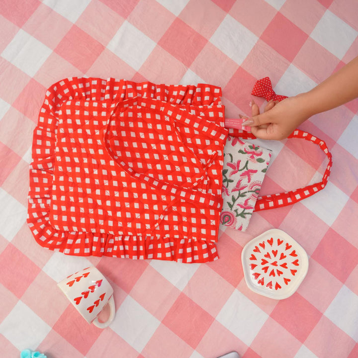 "Belle" Flat Tote Bag With Bow Detail & Magnetic Closure For Women | Broad Stripes