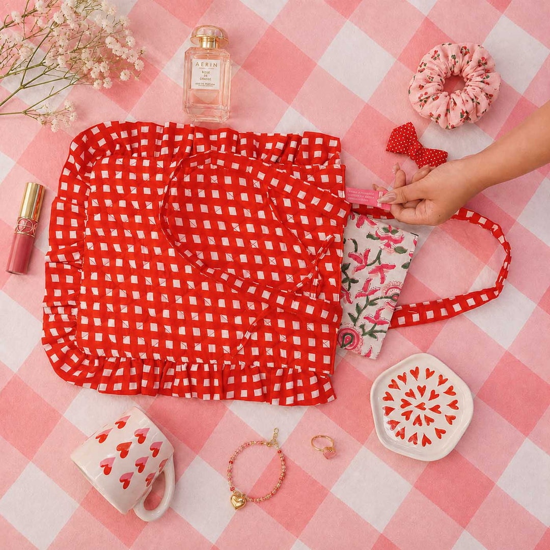 "Belle" Flat Tote Bag With Bow Detail & Magnetic Closure For Women | Broad Stripes