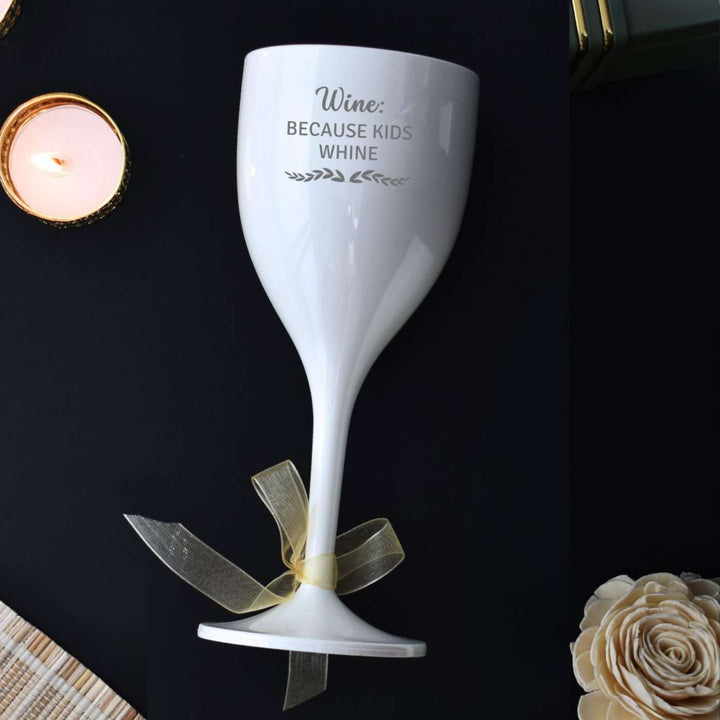 Handmade Engraved Mom Theme Polycarbonate Wine Glass
