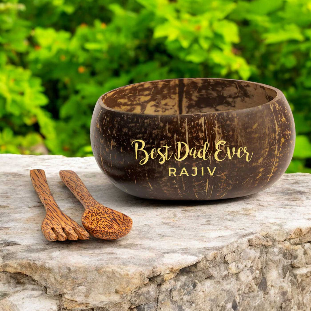 Personalised Handcrafted Coconut Wood Serveware - Set of 3