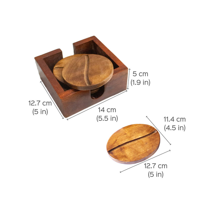 Handcrafted Wooden Coasters - Set of 6