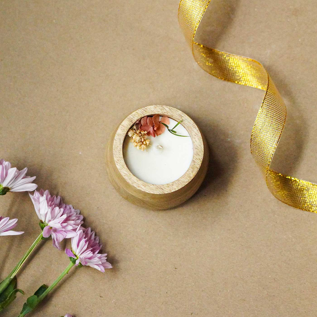 Handmade Wooden Wax Scented Soy Wax Candle