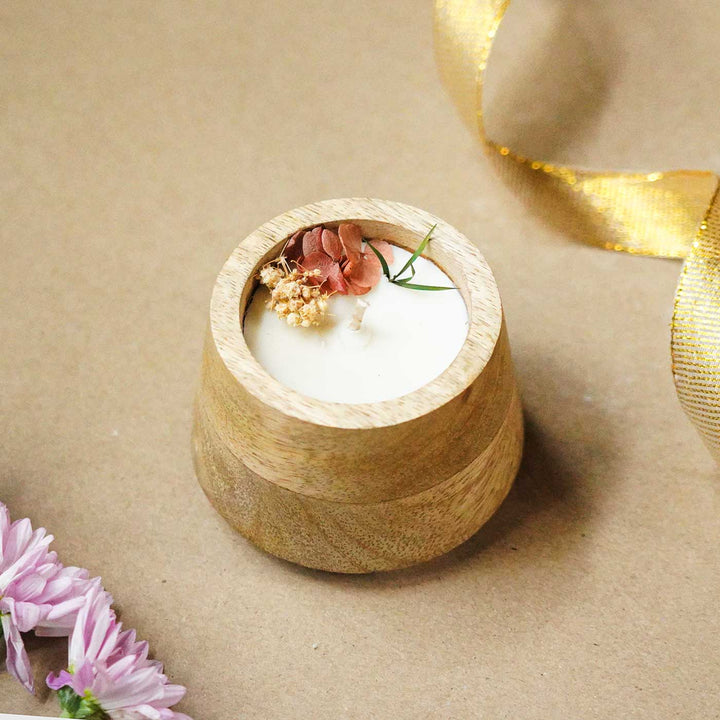 Handmade Wooden Wax Scented Soy Wax Candle