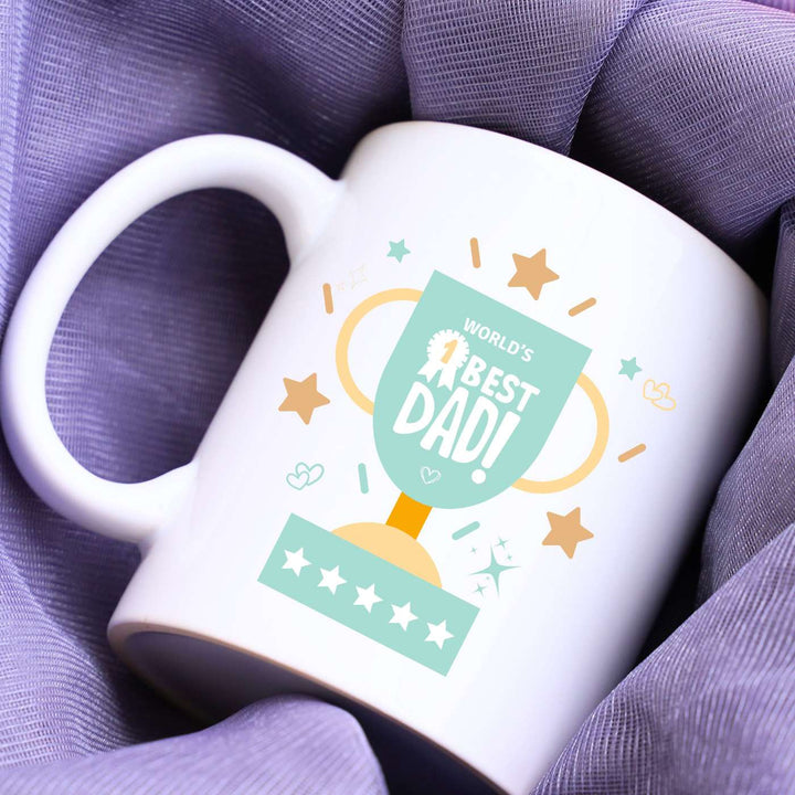 Handmade Printed World'S Best Dad Ceramic Mug