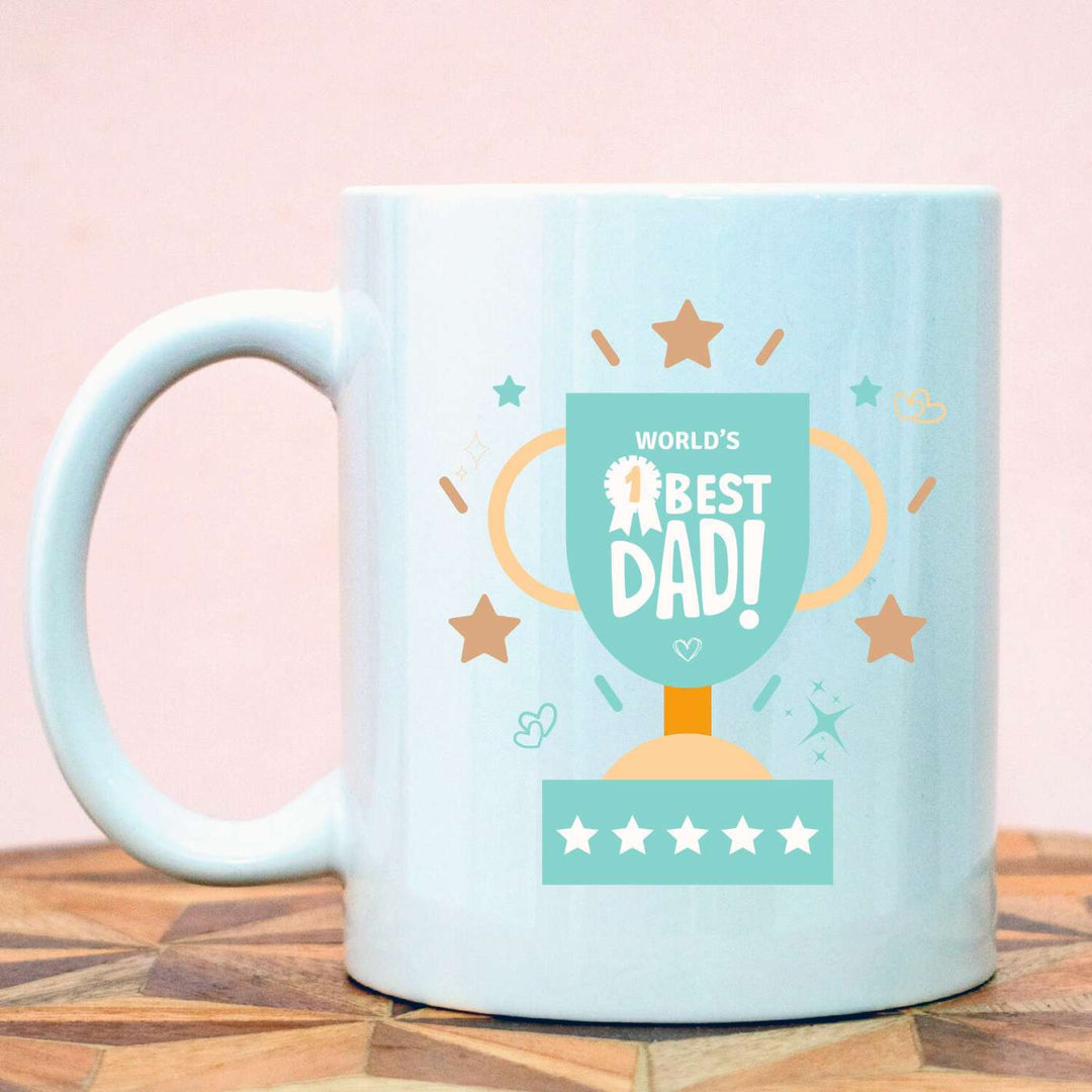 Handmade Printed World'S Best Dad Ceramic Mug