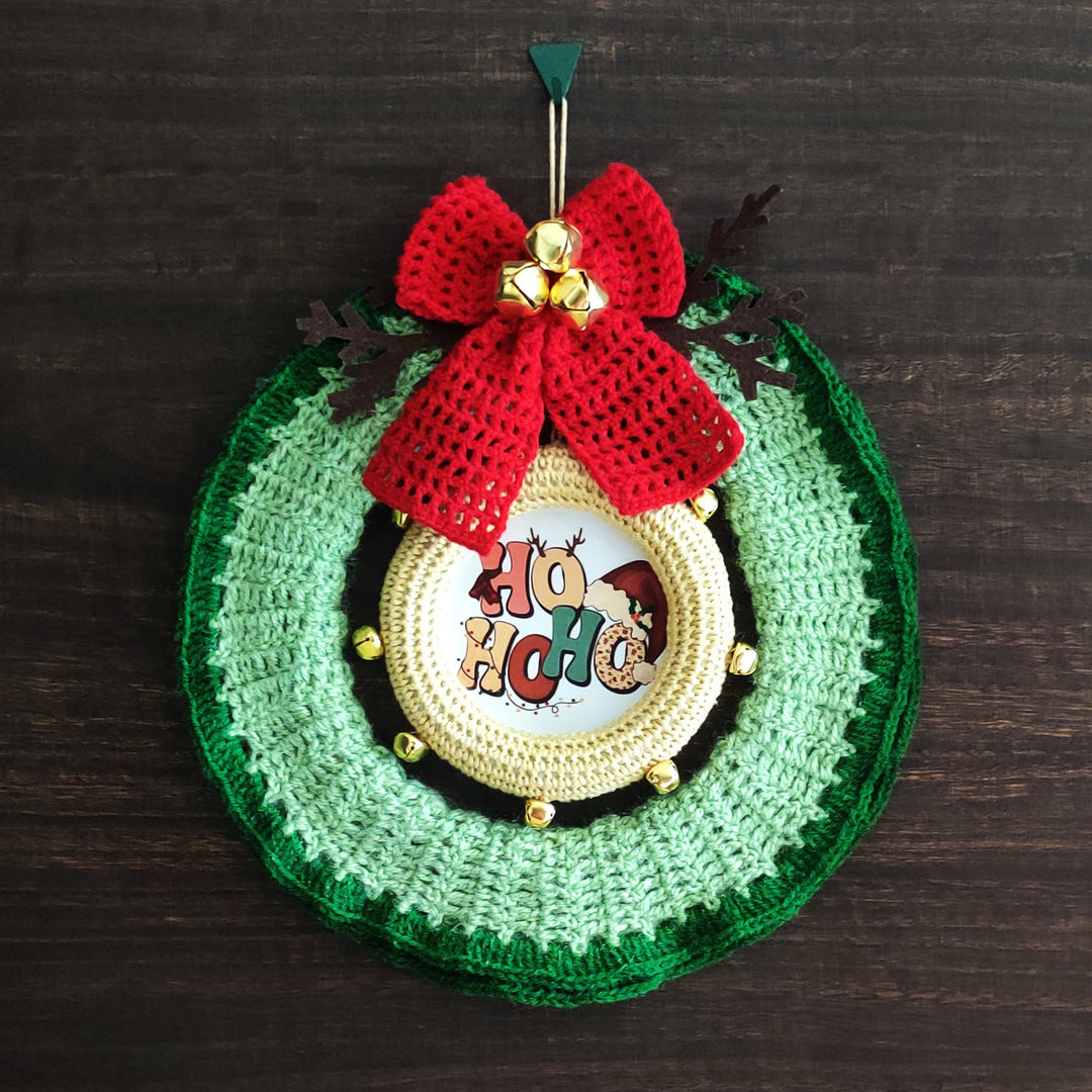 Handmade Crochet Wreath Cute Photo Frame For Kids | Xmas Gifting Ideas