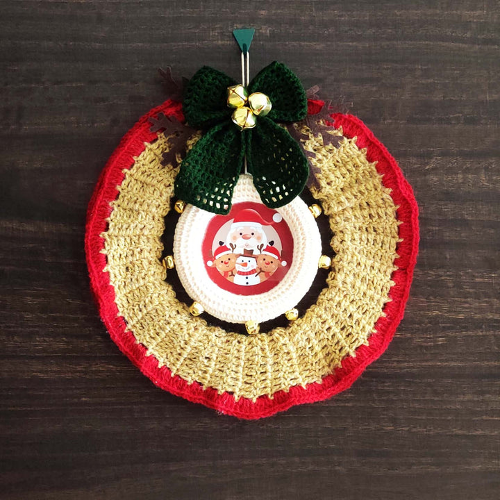 Handmade Crochet Wreath Cute Photo Frame For Kids | Xmas Gifting Ideas
