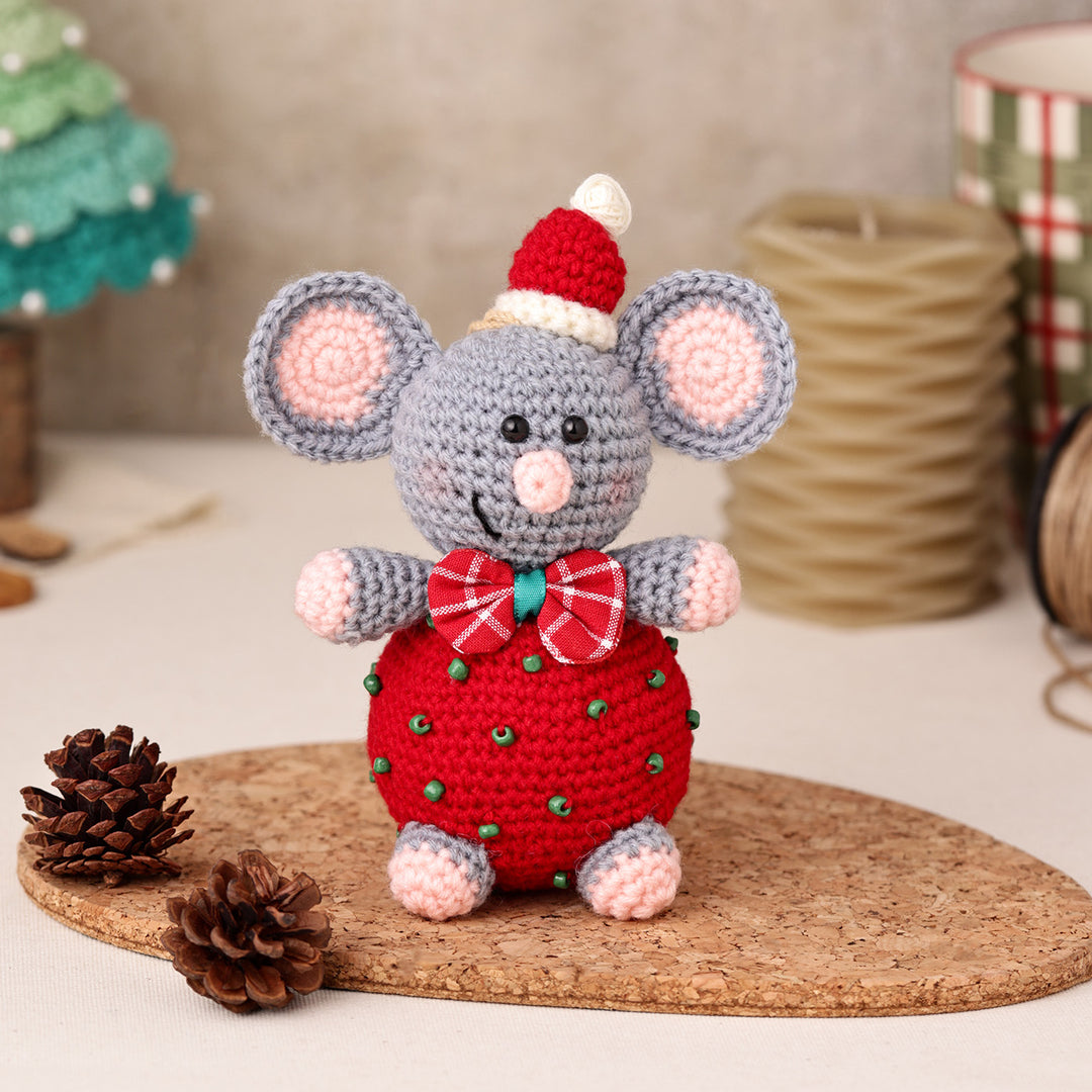 Handmade Mouse Crochet Ornament For Christmas Tree Decoration