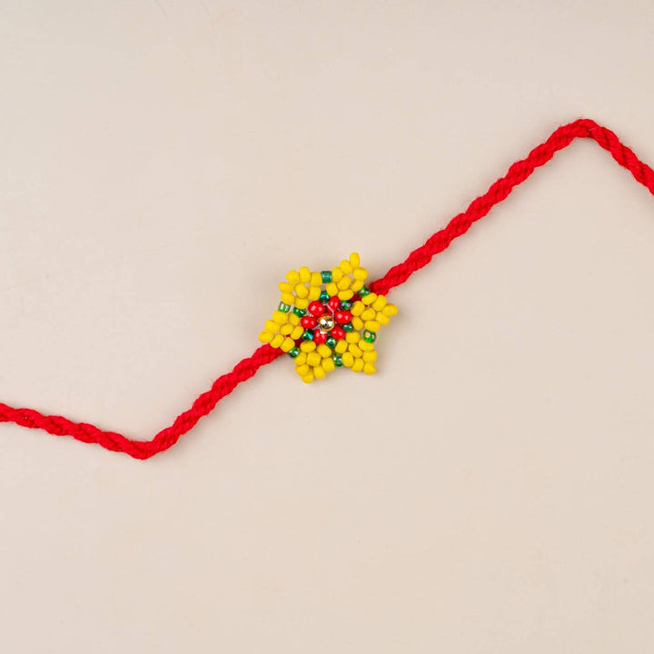 Handcrafted Glass Beads Sitara Rakhi 1 - Close-up of Bead Detail (9)