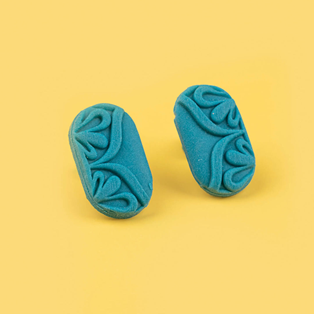 Handmade Clay Kushi Stud Earrings