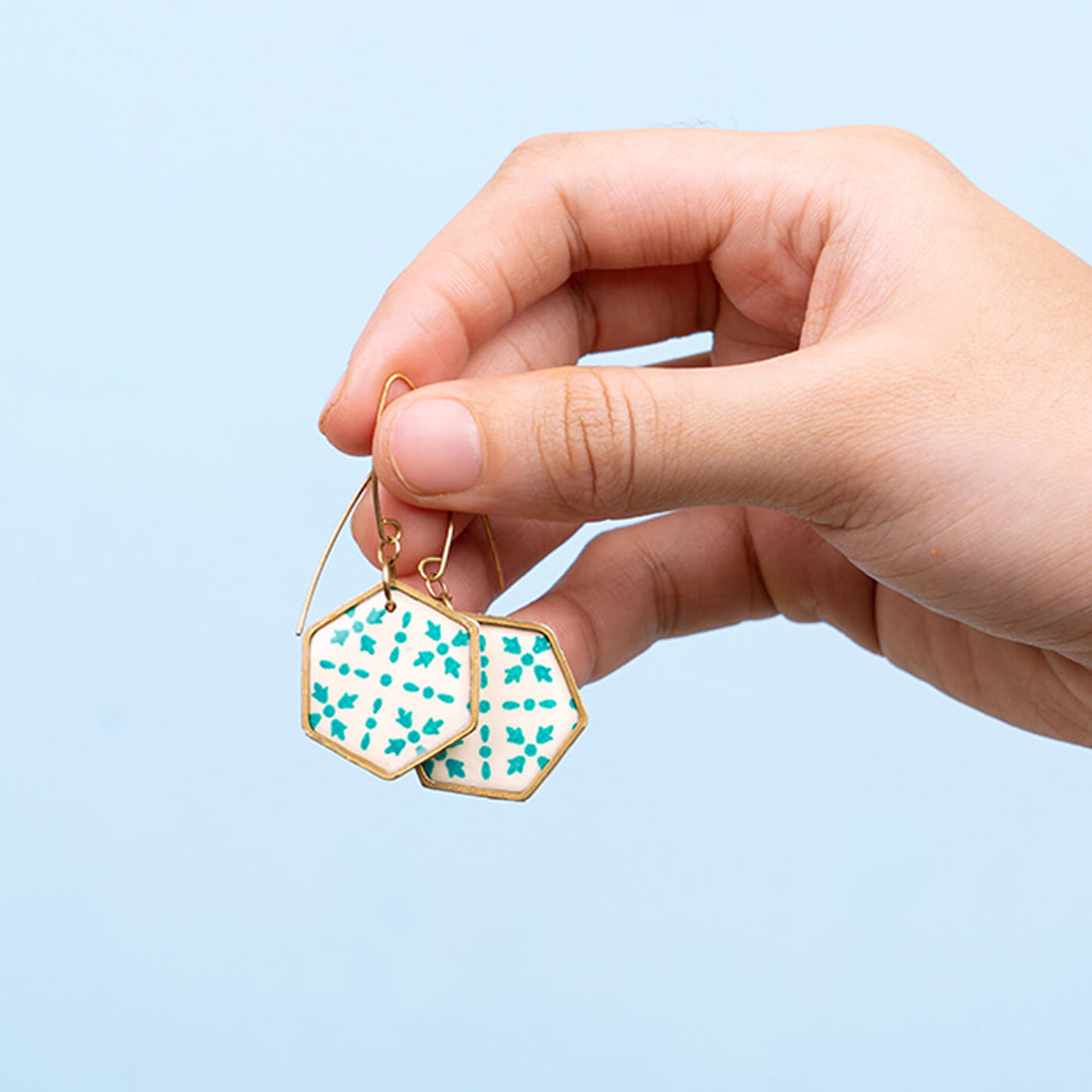 Handmade Clay Leona Drops Dangler Earrings