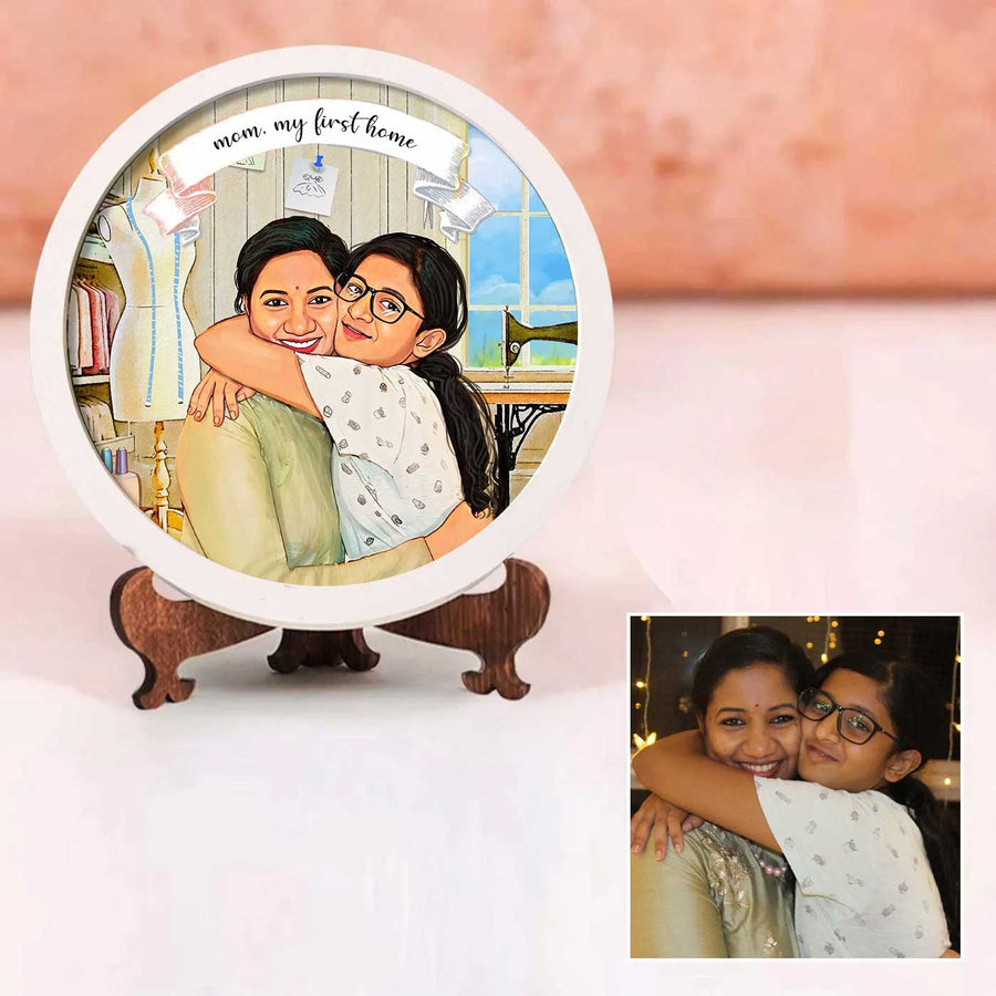 Photo Caricature Name Plate With Stand Copy 4 - Personalized Plated Portrait with Stand