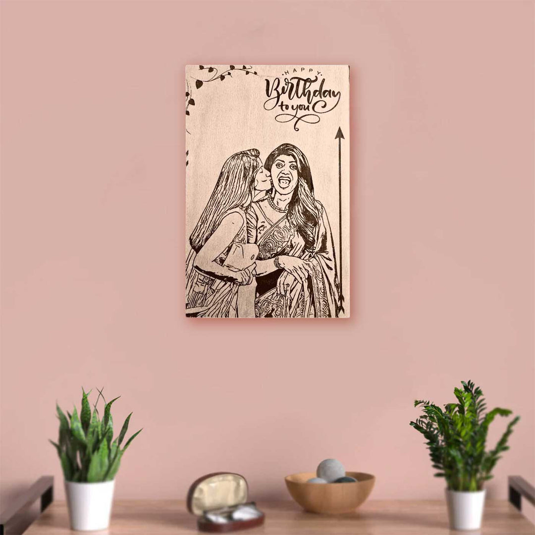 Photo Personalized Engraved Birthday Wooden Decorative Plaque