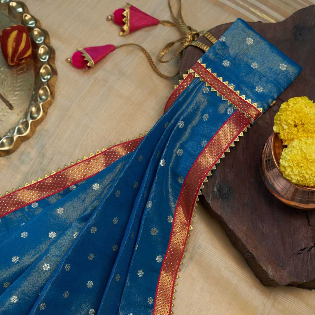 Traditional Pleated Gudi Vastra For Gudhi Padwa