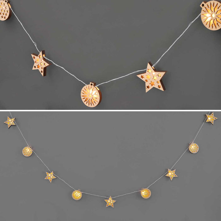 3 m, 14 Bulbs | Decorative Birch Wood Joel Gift & Tree LED Fairy Light