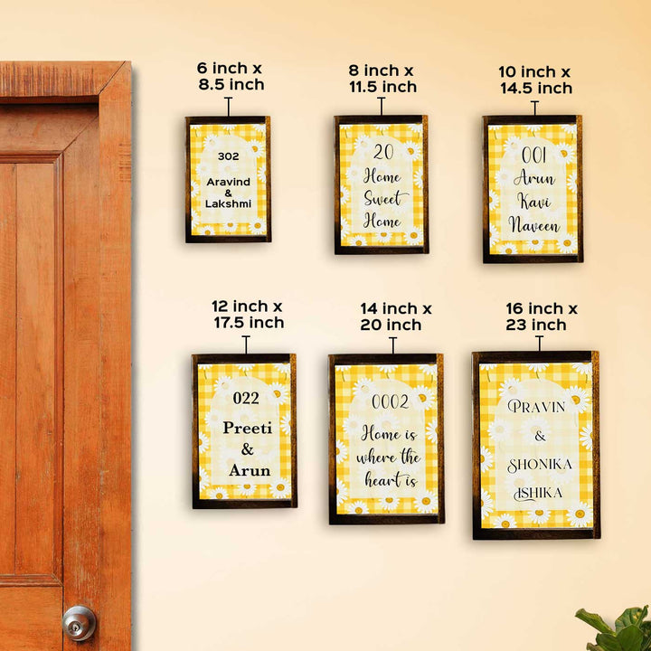 Daisy Floral Vintage Personalized Resin Wooden Frame Name Plate