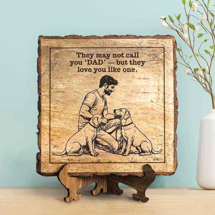Personalized Hand Carved Engraved Pet Dad Theme Wooden Decorative Plaque