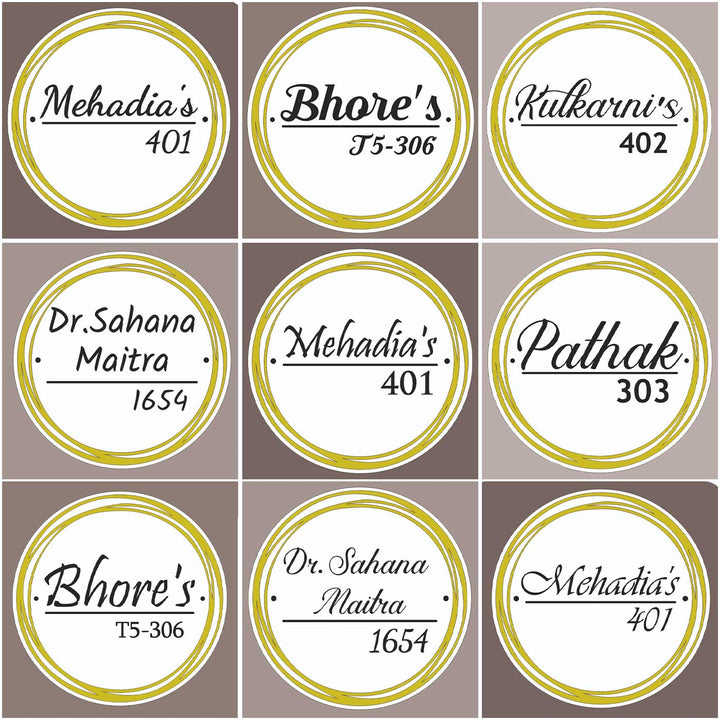Personalized Round Gold & White Acrylic Name Plate