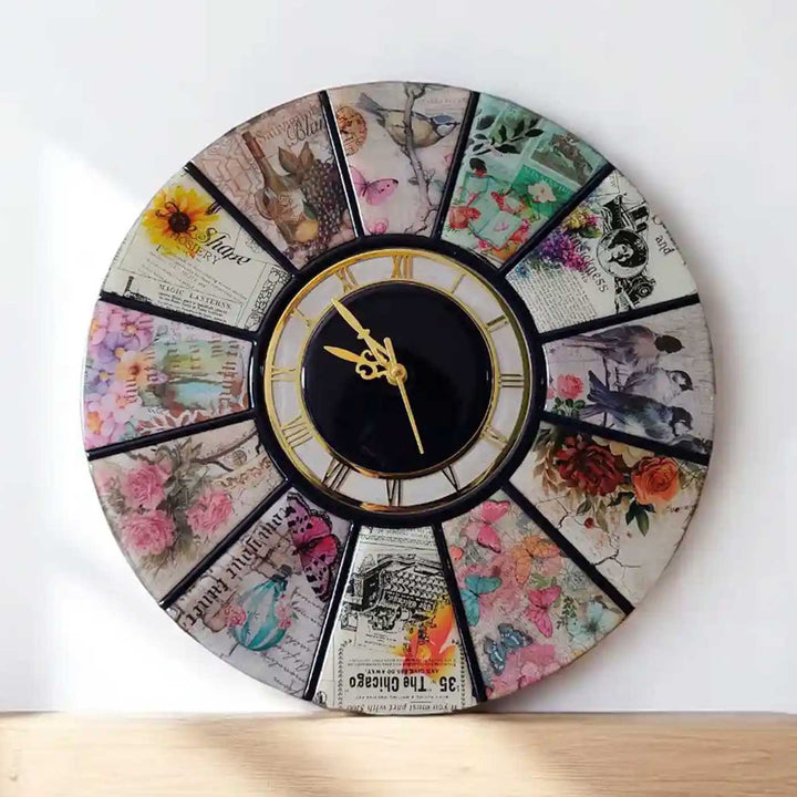 Handmade Vintage Art Resin Wall Clock