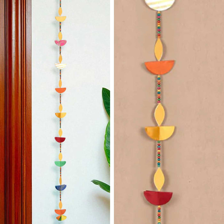 Upcycled Fabric Diya Festive Hangings