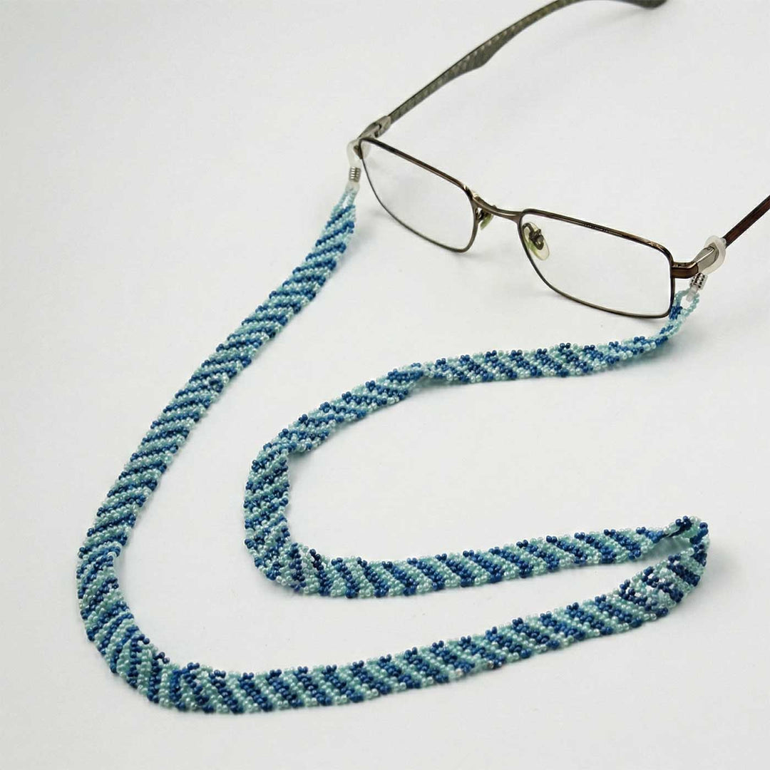 Handmade Beaded Blue Lehariya Spectacle / Eye Glass Chain