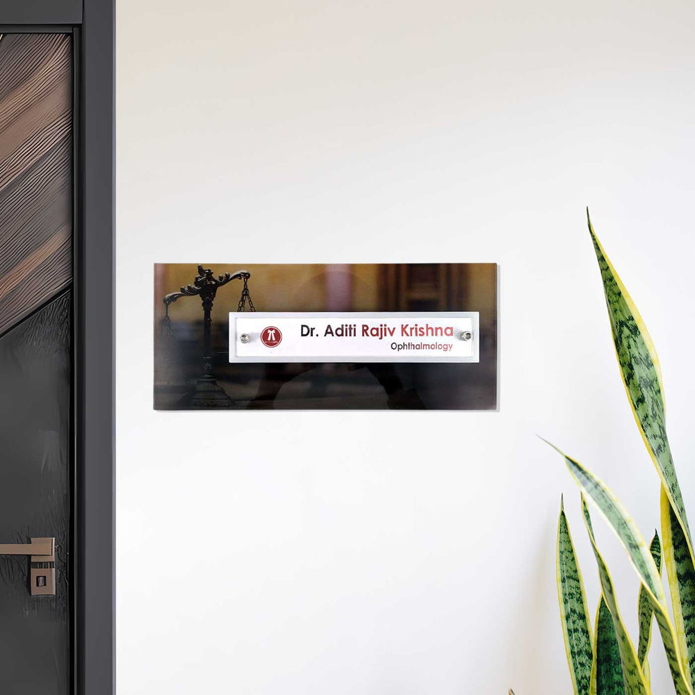 Personalized Profession Acrylic Name Plate - Mounted on Wall Near Door