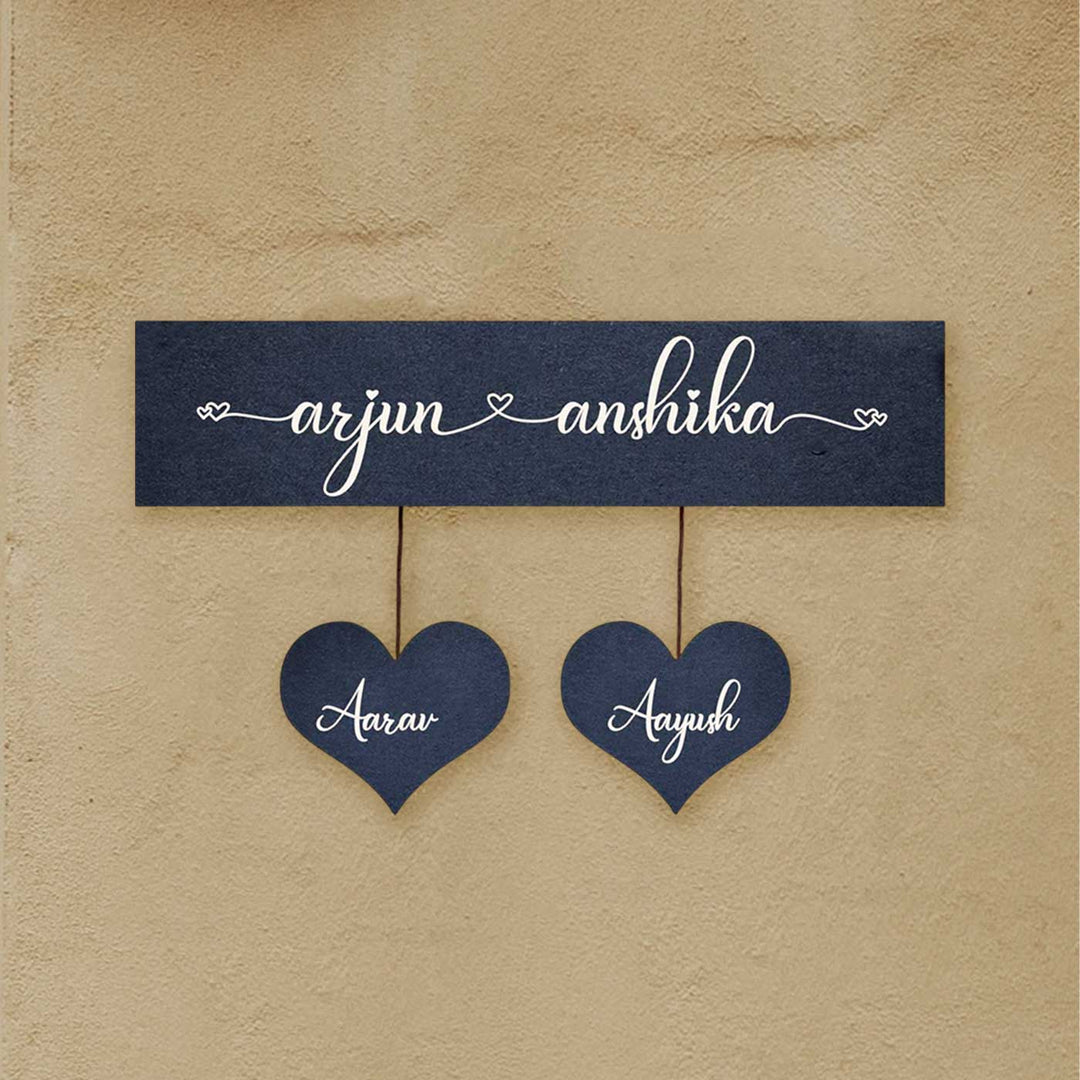 Minimalist 3D Nameplate For Couples Copy - Mounted on Outdoor Wall Display