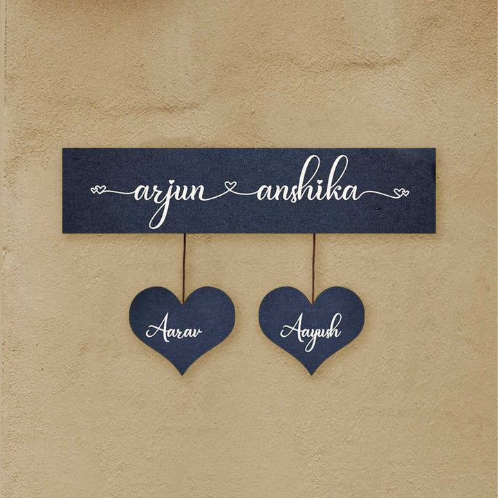 Minimalist 3D Nameplate For Couples Copy - Mounted on Outdoor Wall Display
