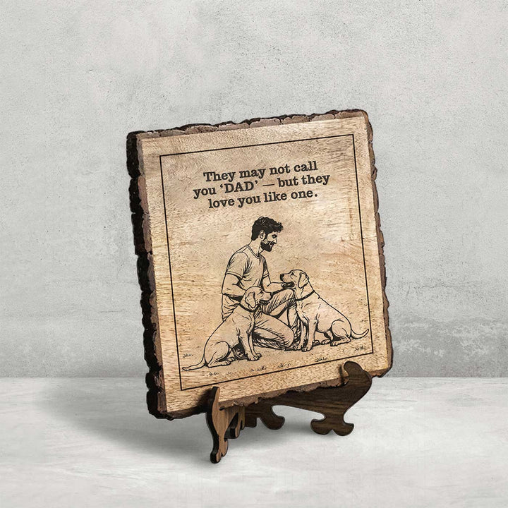 Personalized Hand Carved Engraved Pet Dad Theme Wooden Decorative Plaque