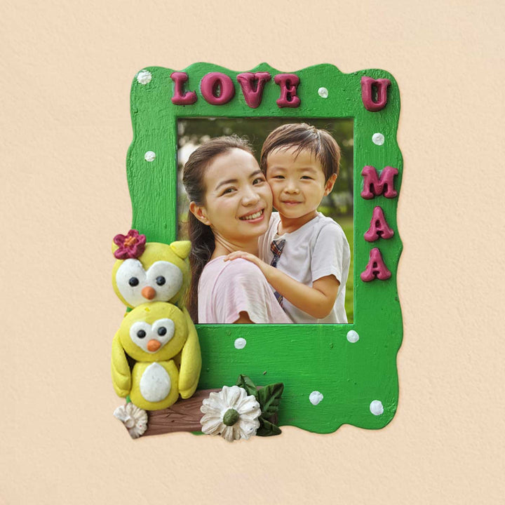 Handcrafted "Love You Maa" MDF & Cold Porcelain Clay Fridge Magnet